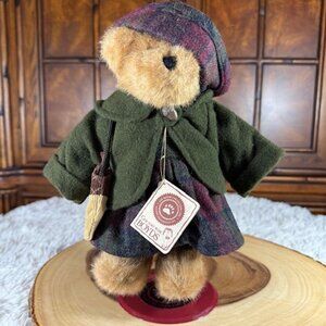 Vintage Boyds Bear Kristen T. Oakley Wool Plaid Plush with Stand TJ's Best Dress